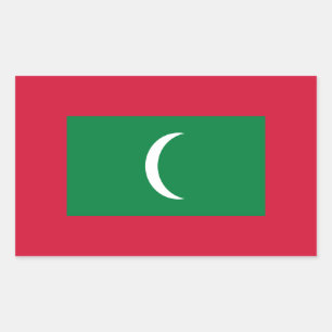 Maledivische Flagge, Flagge Rechteckiger Aufkleber