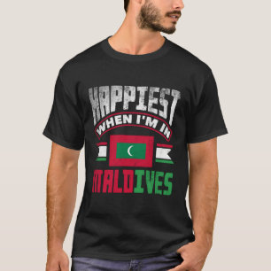 Maledivische Malediven-Fahne am glücklichsten, wen T-Shirt
