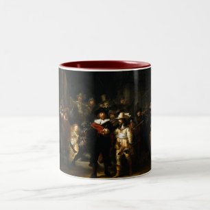 Malen der Nachtwache durch Rembrandt Van Rijn Zweifarbige Tasse