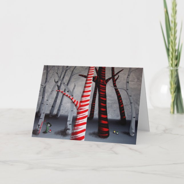 Malen einer Zuckerstange Feiertagskarte (Vorderseite)