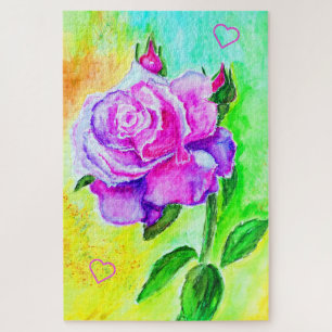 Malen Jigsaw Puzzle Rose hört für sie