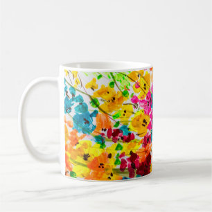 malen malen blumen textur, malen helle fl kaffeetasse