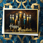 Malen Menorah Happy Hanukkah Feiertagskarte<br><div class="desc">Unterkunft thematisch von Umua entworfen. Gedruckt und ausgeliefert von Zazzle oder ihren Partnern.</div>