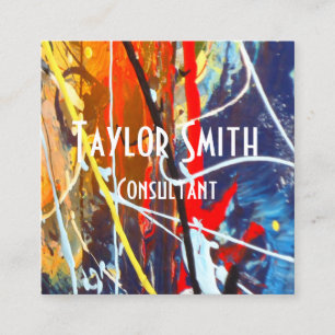 malen Sie AquarellfarbGraffiti-Visitenkarte Quadratische Visitenkarte