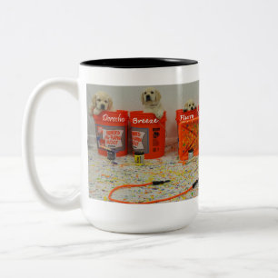 Malen Sie Eimer-Welpen-Tasse Zweifarbige Tasse