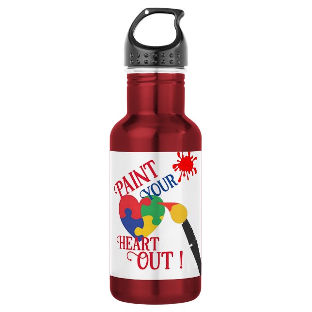 Malen Sie Ihr Herz aus, Wasserflasche (Vorderseite)