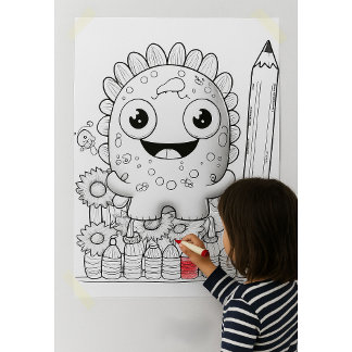 Malen Sie Ihren Cartoon-Monster-Kinder-Wandposter Poster