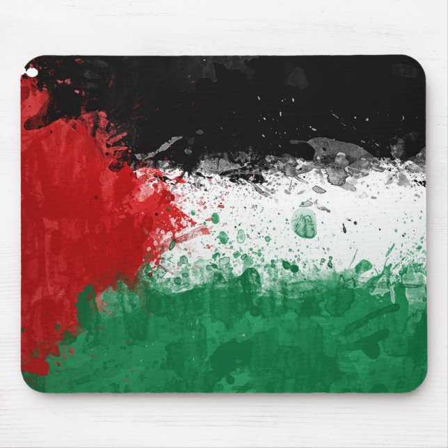 Malen Sie Kunst-Schmutz-Palästina-Flagge Mousepad (Vorne)