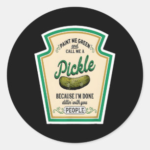 Malen Sie mich grün und nennen Sie mir eine Schnal Runder Aufkleber