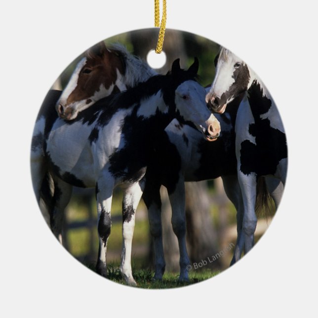 Malen Sie Pferde Keramik Ornament (Vorne)