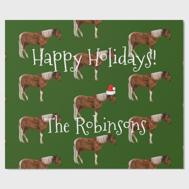 Malen Sie Pferde u. rotes Geschenkpapier (Flach)