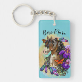 Malen Sie Pferdemustang mit Iris und Schlüsselanhänger