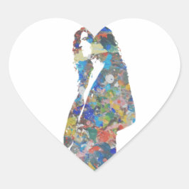 Malen Sie Spritzer-Porträt Herz-Aufkleber