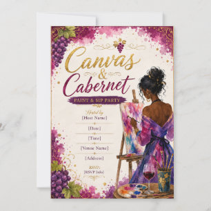 Malen und Trinken Einladung Canva & Cabernet