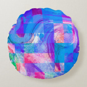 Malen wie grafische Illustration. Die schöne Farbe Rundes Kissen