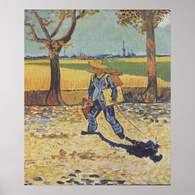 Maler auf dem Weg zur Arbeit Poster (Vorne)