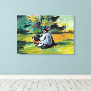 Maler bei der Arbeit von Paul Cezanne, Vintage Fin Leinwanddruck