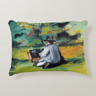 Maler bei der Arbeit von Paul Cezanne, Vintage Fin Zierkissen