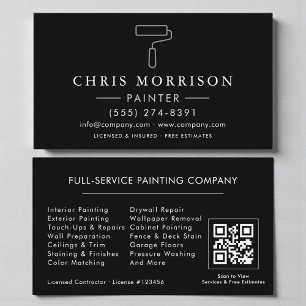Maler Black Silver QR Code Visitenkarte