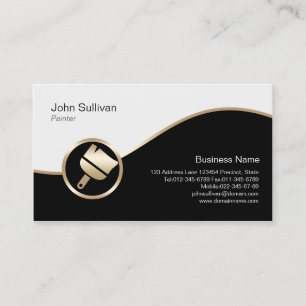 Maler Business Card Gold Paint Brush Icon Visitenkarte