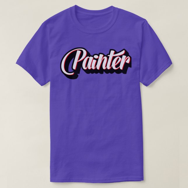 Maler Cursive Illustration  T-Shirt (Design vorne)