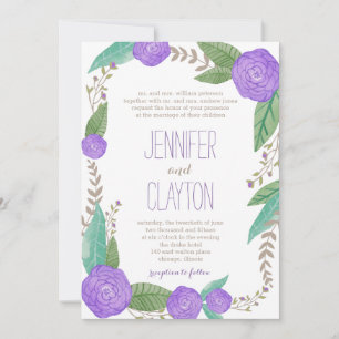 Maler Florals Hochzeitsaufenthalt Einladung
