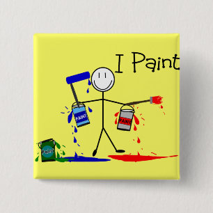 Maler-Geschenke "ich male" Stock-Leute-Entwurf Button