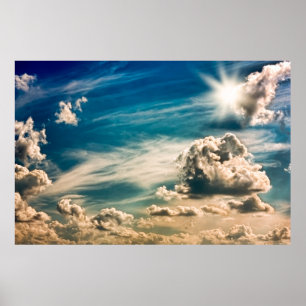 Maler Himmel. Schöner Himmel mit Wolken Poster