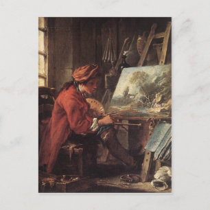 Maler in seinem Studio - François Boucher Postkarte