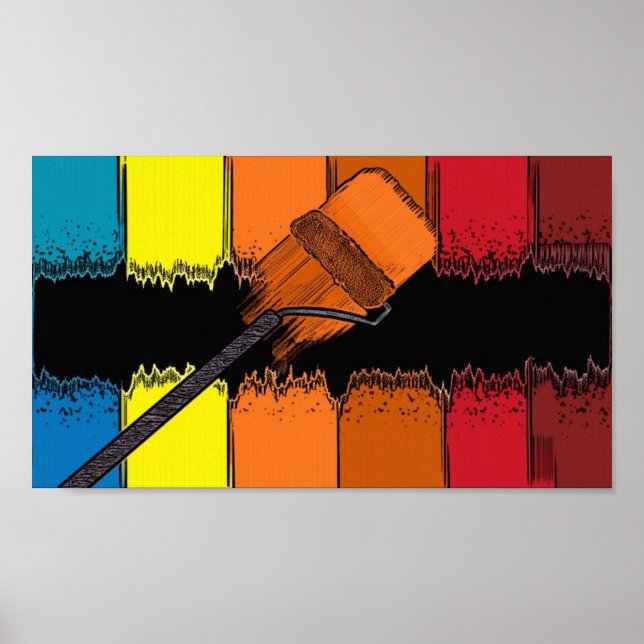 Maler Künstler Hobby buntes Poster (Vorne)