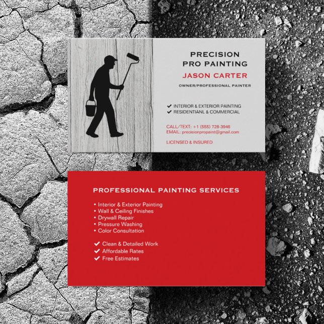 Maler Malerhandwerker Pro Service Visitenkarte (Personalize with your business card details)