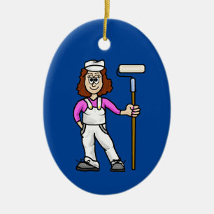 Maler mit Pinselstrich Keramik Ornament