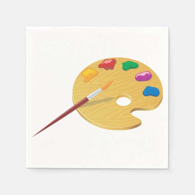 Maler Palette Papier Napkins Serviette (Vorderseite)