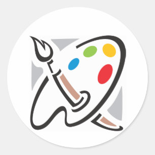 Maler-Paletten-Aufkleber Runder Aufkleber