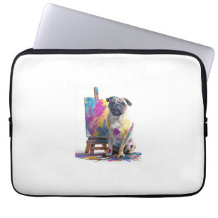 Maler-Pug � Abstraktes Kunst Hund Laptopschutzhülle
