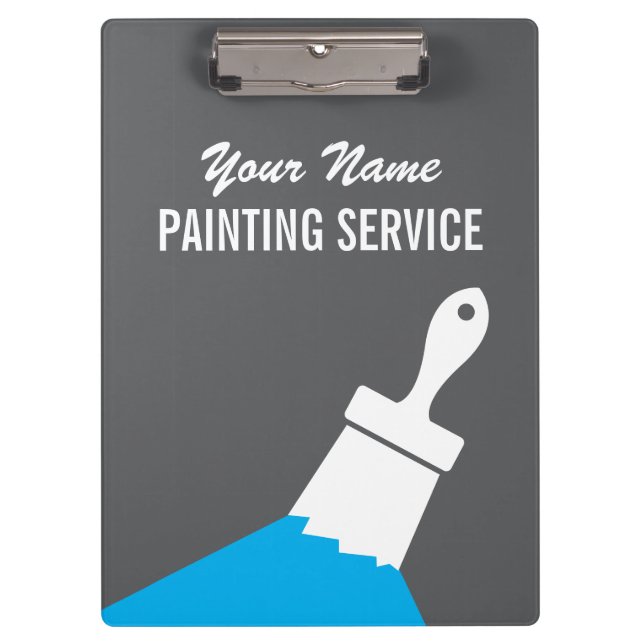 Maler-Service-Clip-Board mit Farb­pinsel-Logo Klemmbrett (Vorderseite)