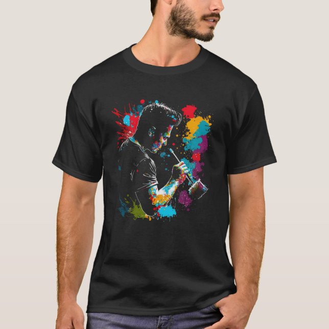 Maler-Splash-Malerei Retro-Farben Maler T-Shirt (Vorderseite)