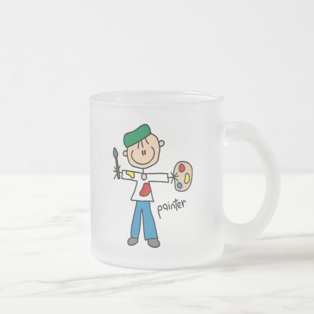 Maler-Strichmännchen Mattglastasse (Rechts)