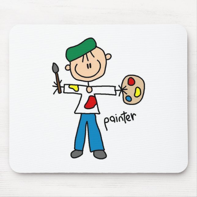 Maler-Strichmännchen-Mauspad Mousepad (Vorne)