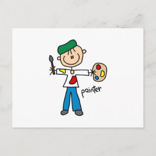 Maler-Strichmännchen Postkarte