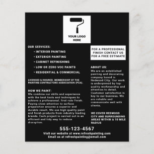 Maler und Dekorateur Fügen Sie Ihr Logo Schwarz Flyer