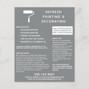 Maler und Dekorator, Farbwalze grau Flyer