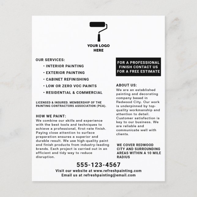 Maler und Dekorator Hinzufügen Ihres Logos Moderne Flyer (Vorne)