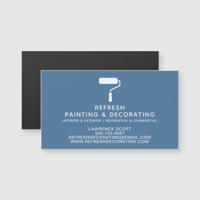 Maler und Dekorator Navy Magnetic Business Card Magnetkarte (Vorne/Hinten)