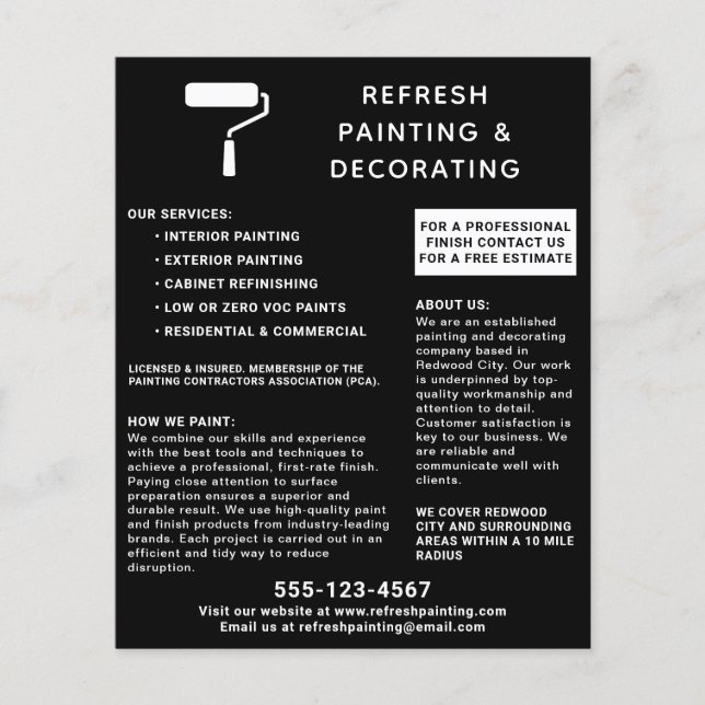 Maler und Dekorator Paint Roller Black Flyer (Vorne)