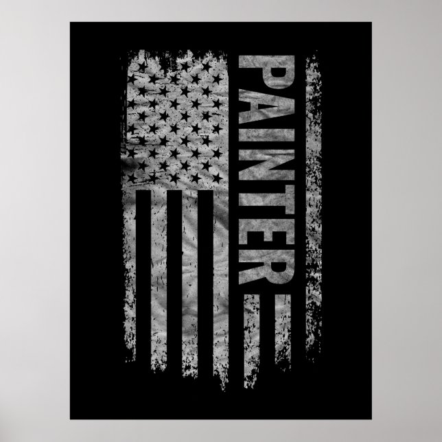 Maler USA-Flagge Distressed-Design Poster (Vorne)
