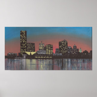 Maler von Milwaukee Skyline Poster