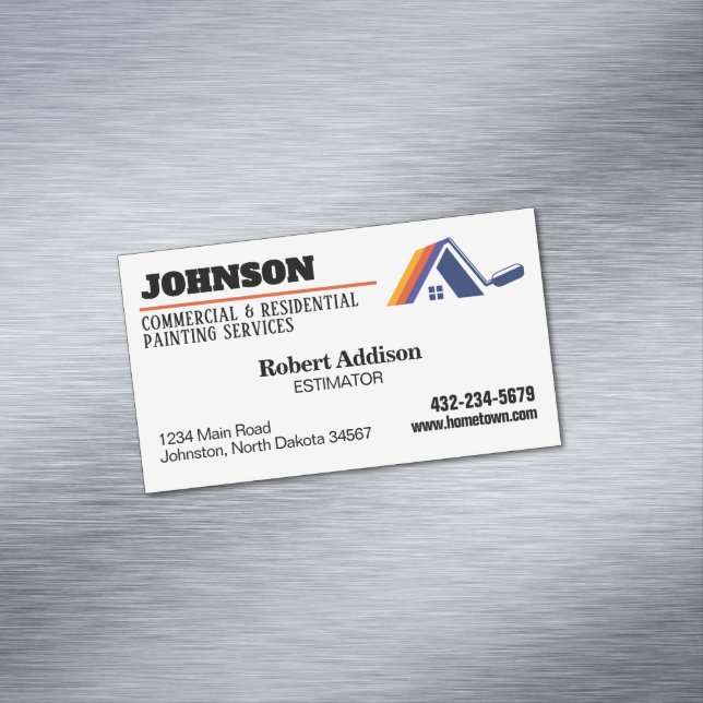 Malerdienstleistungen Kommerziell und in Wohnräume Magnetische Visitenkarte (Beispiel)