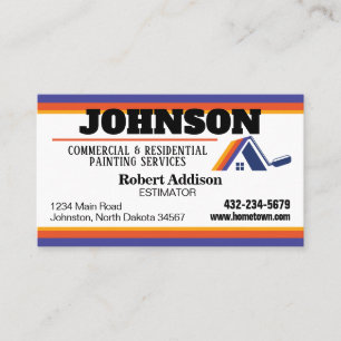 Malerdienstleistungen Kommerziell und in Wohnräume Visitenkarte