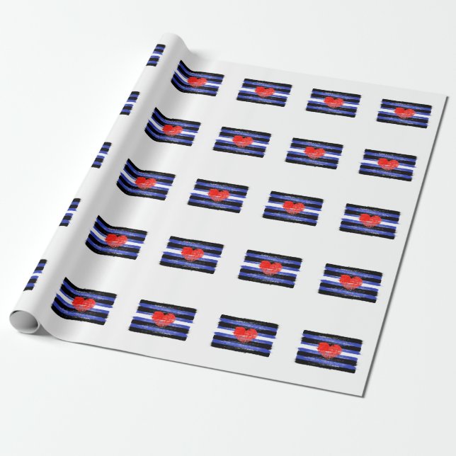 MALERE LEDERSTARKE FLAG UND SYMBOL GESCHENKPAPIER (Ungerollt)